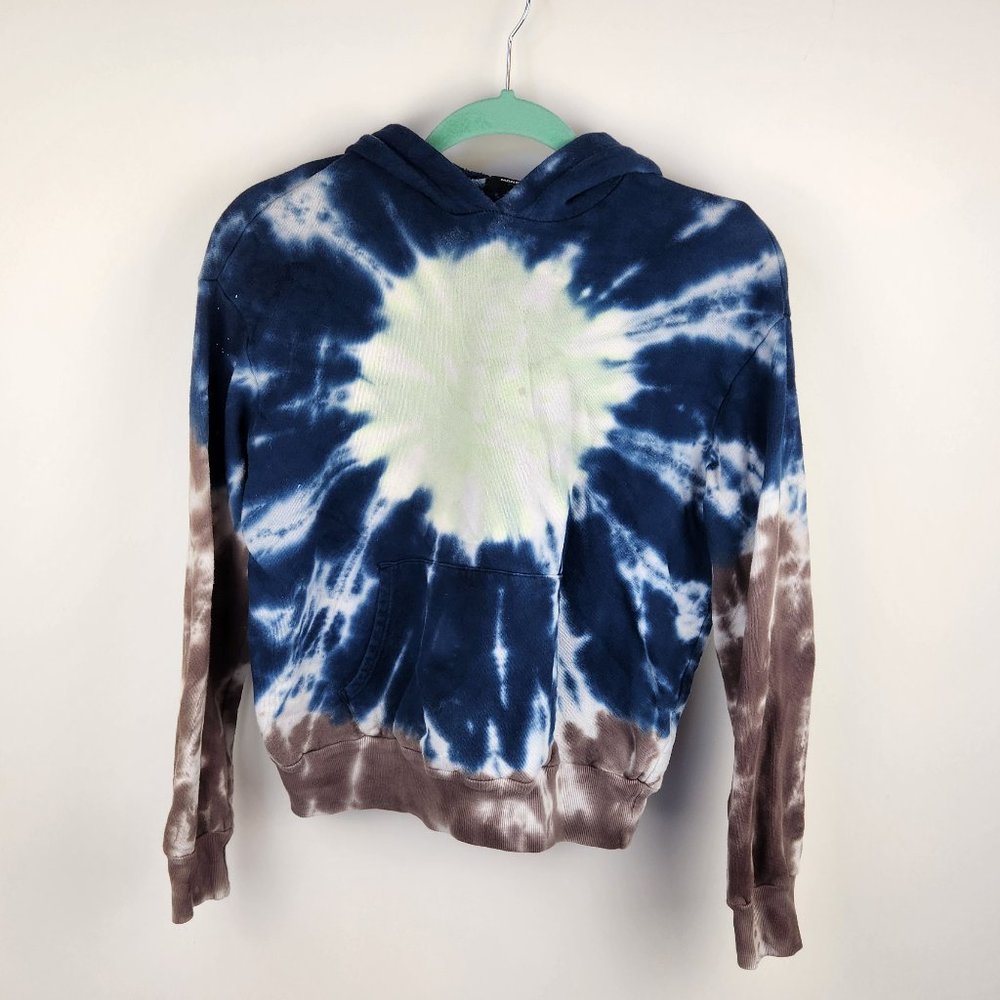 Monrow Tie Dye Hoodie Sweatshirt sz S Flawed